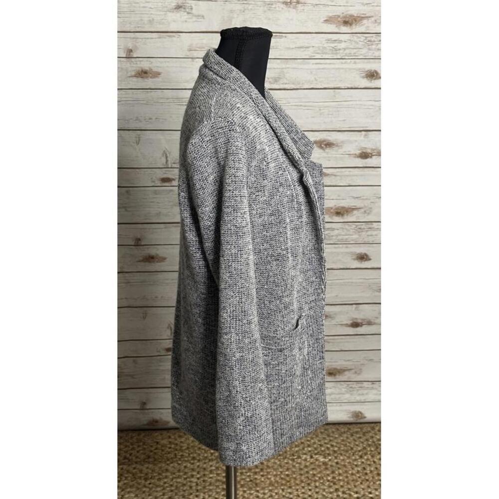 Topshop classic black/white tweed open front knit cardigan jacket Size 6 - Picture 4 of 6